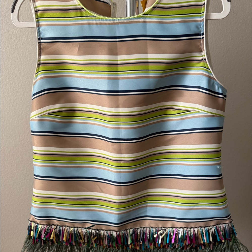 Bold Red & White Feather Trimmed 2-Piece Set (Top + Pants) – NWT – Size s